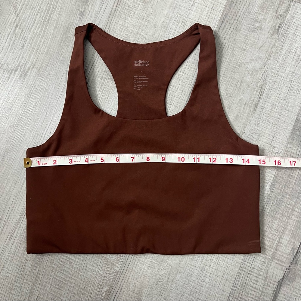 GIRLFRIEND COLLECTIVE Palona Bra Earth Brown Large - Picture 9 of 10